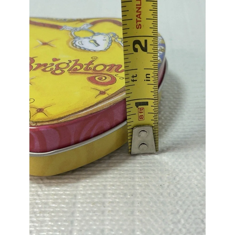 Vintage Brighton Jewelry Empty Heart Shaped Multi Color Tin